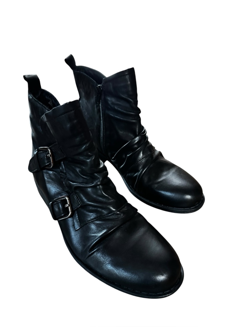 Women’s Miz Mooz Size 41 (US 9.5-10) Black Leather Upper Leslie Side Zip Boots